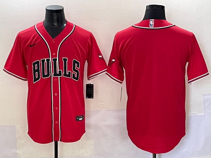 Men 2025 Chicago Bulls Blank Red Joint Name Nike NBA Jersey style 1->cincinnati reds->MLB Jersey